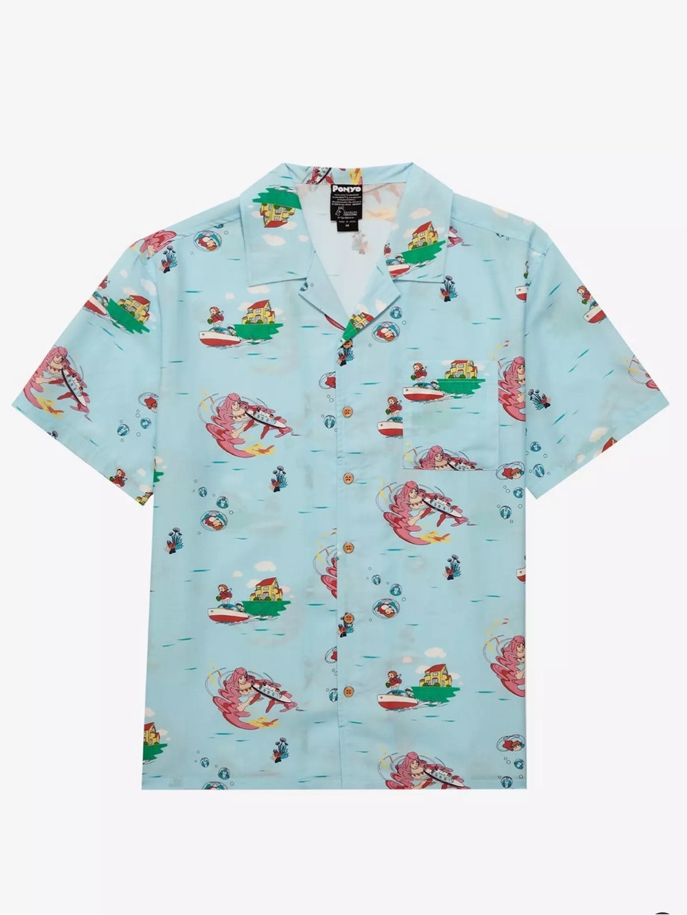 Studio Ghibli Ponyo Allover Print Woven Button-Up - BoxLunch Exclusive
